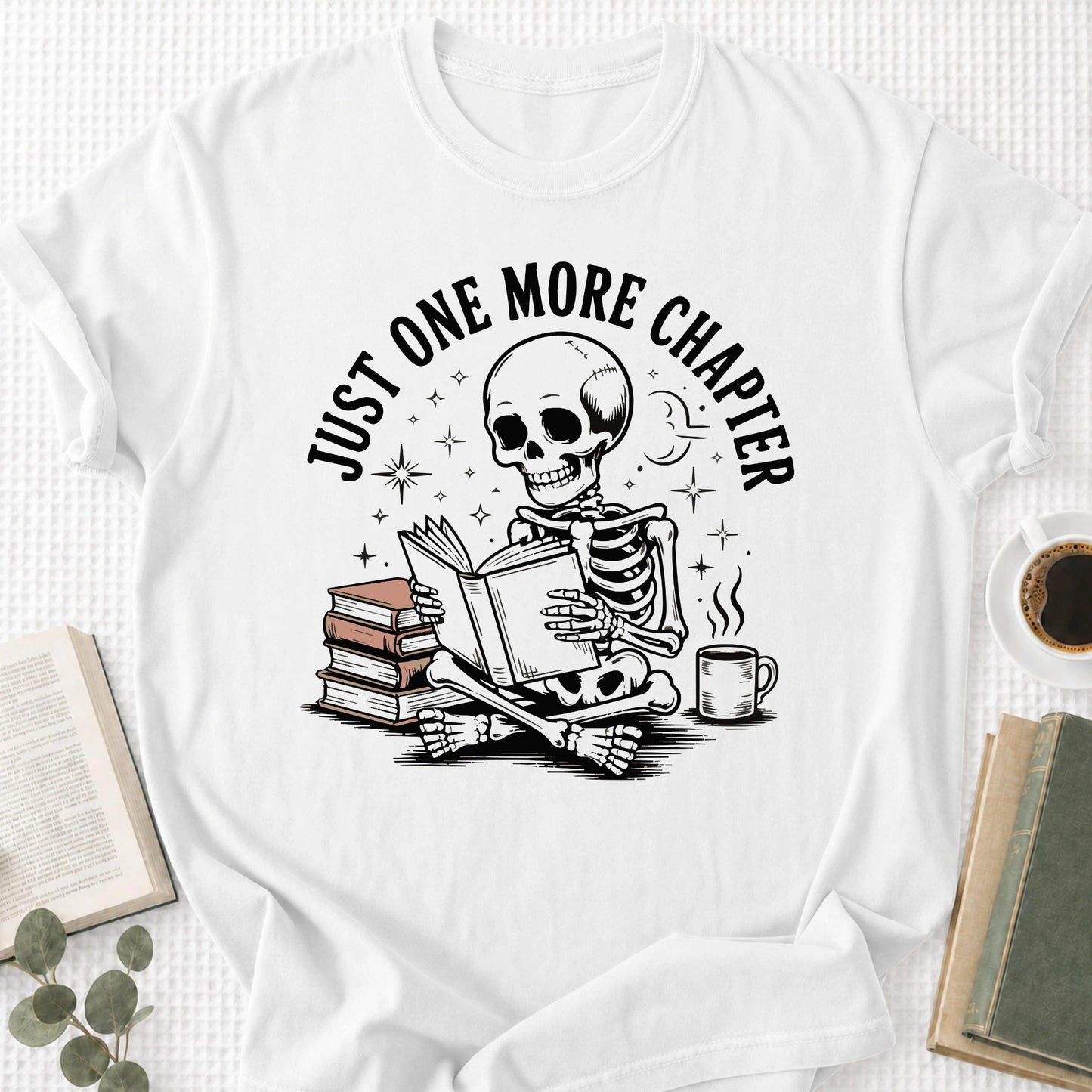 Just One More Chapter Skeleton Unisex T-Shirt - Book Social Club