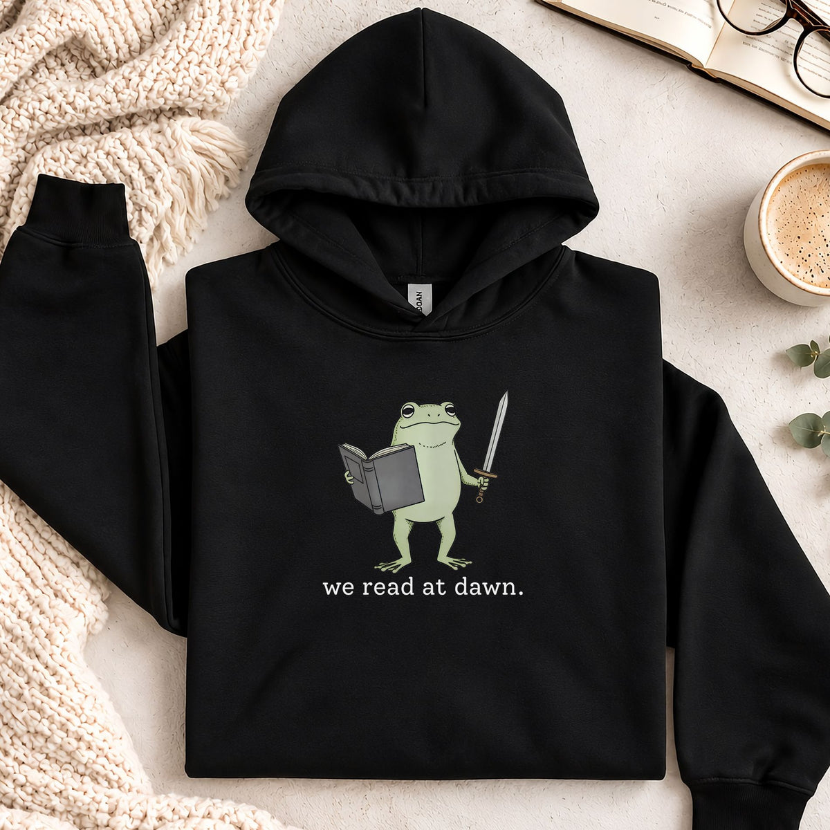 We Read At Dawn Frog Hoodie