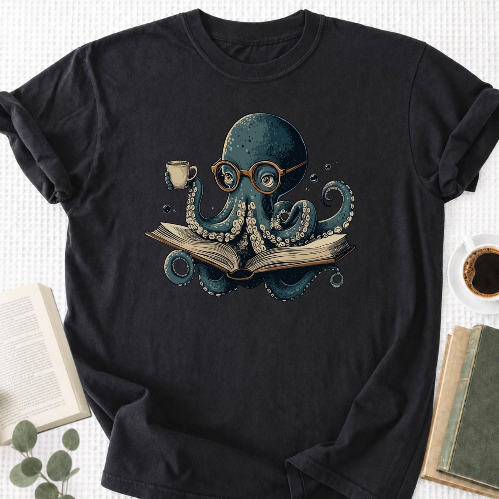 Octopus Reading Unisex T-Shirt