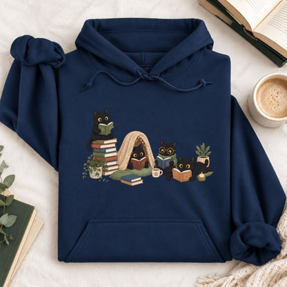Black Cat Reading Hoodie