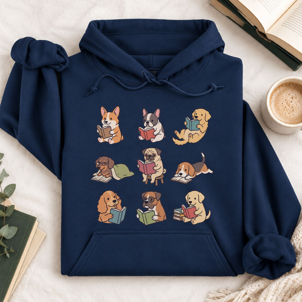 Dog Reading Hoodie