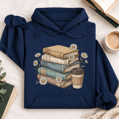 Books Coffee Daisy Hoodie