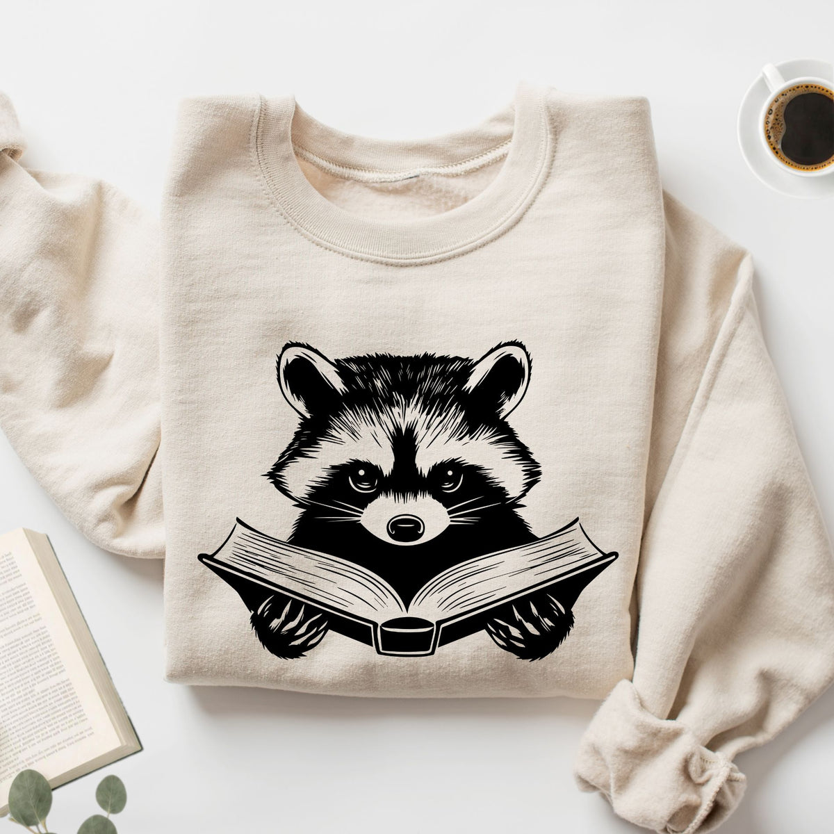 Raccoon Reading a Book Unisex Sweatshirt