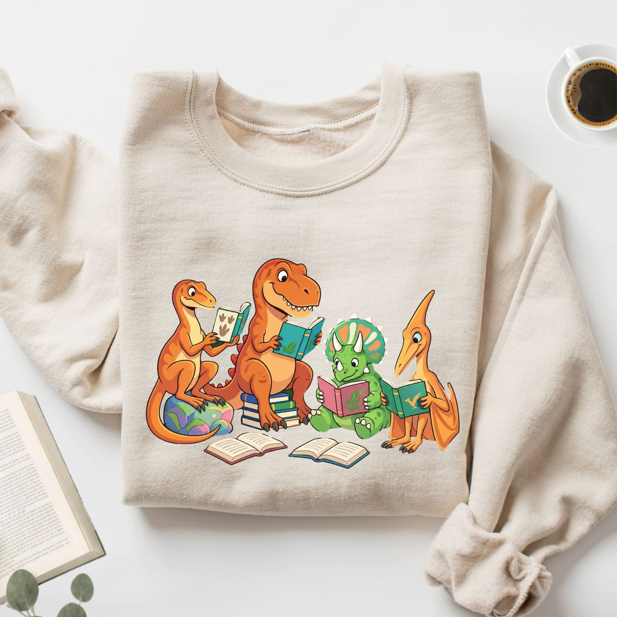 Dinosaur Reading Unisex Sweatshirt