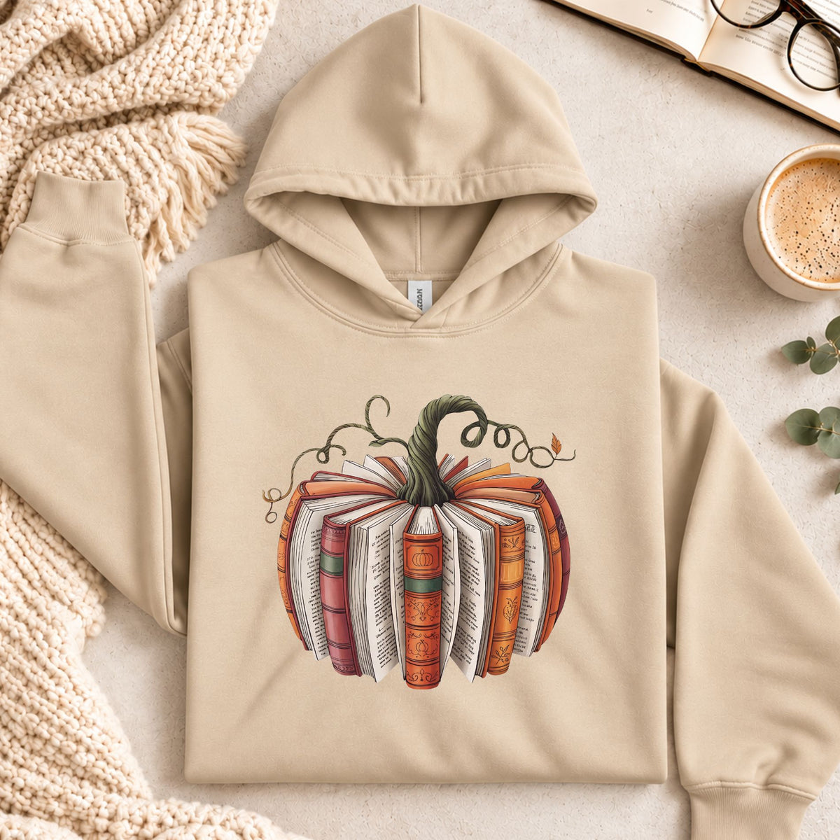 Fall Book Pumpkin Hoodie