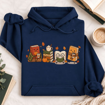 Cozy Book Lover Autumn Reading Hoodie