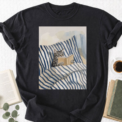 Cat Reading Book Unisex T-Shirt
