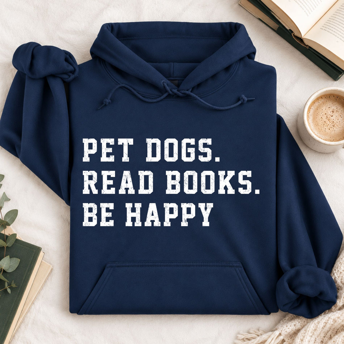 Pet Dogs Read Books Be Happy Hoodie
