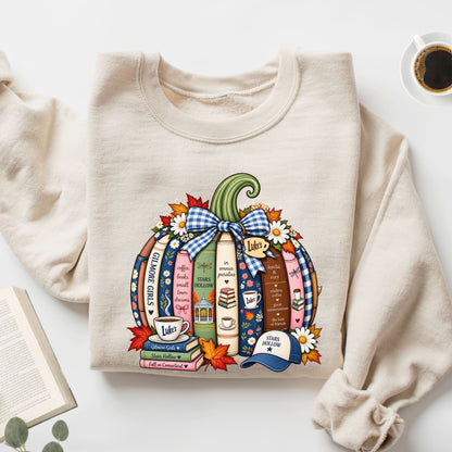 Book Lover Fall Pumpkin Unisex Sweatshirt