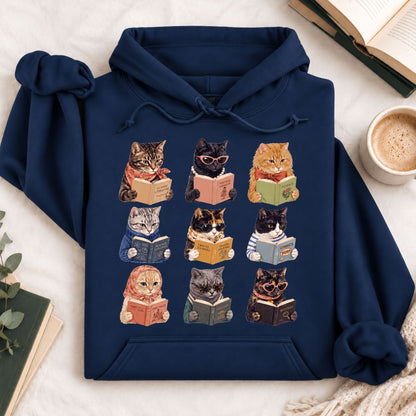 Cats Reading Hoodie