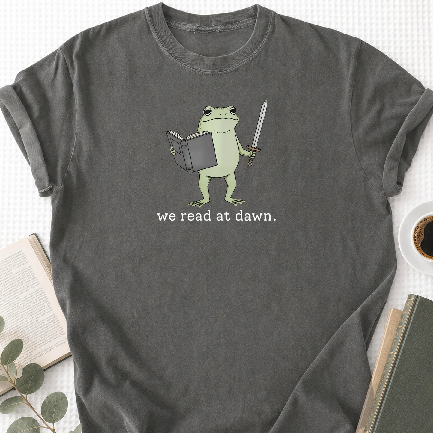 We Read At Dawn Frog Unisex T-Shirt, Funny Book Lover Shirt