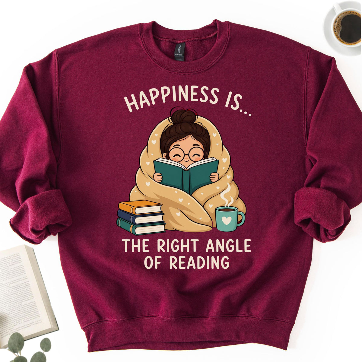 Happiness Is... The Right Angle Of Reading Unisex Sweatshirt