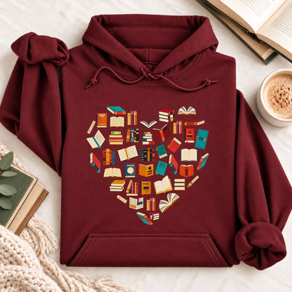 Books Heart Hoodie