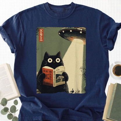 Vintage Japanese Cat UFO Abduction Unisex T-Shirt