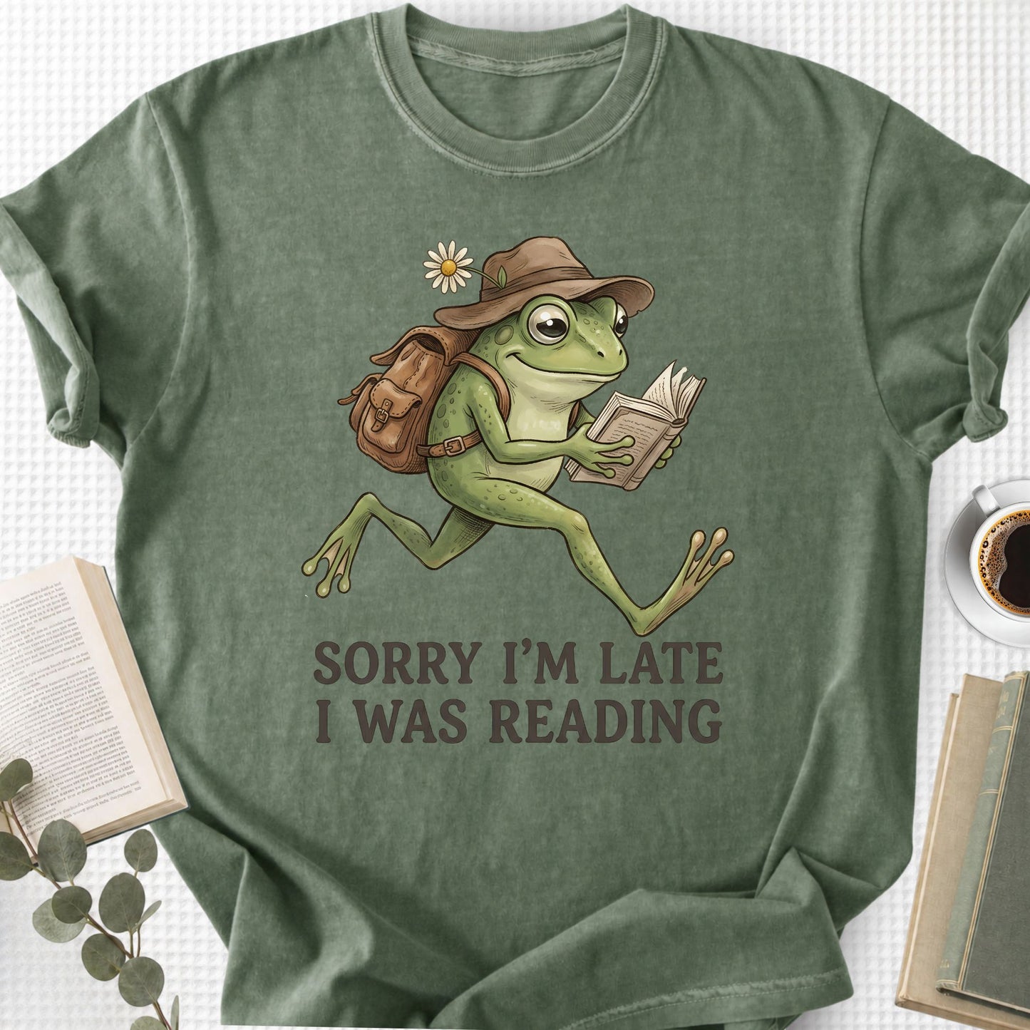 Sorry I'm Late I Was Reading Frog Unisex T-Shirt