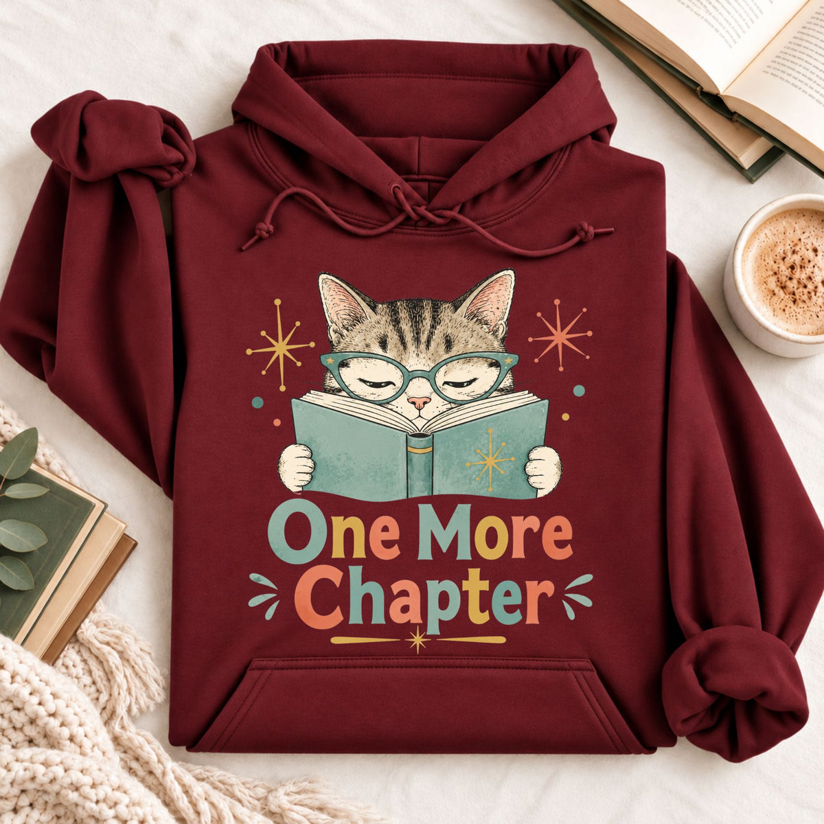 Retro Cat One More Chapter Hoodie