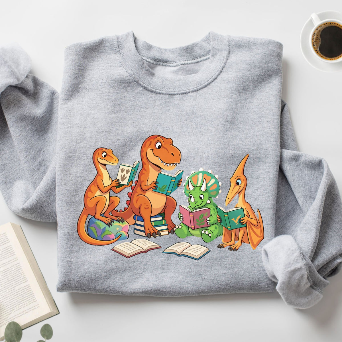 Dinosaur Reading Unisex Sweatshirt