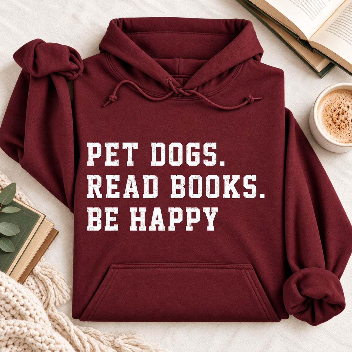 Pet Dogs Read Books Be Happy Hoodie