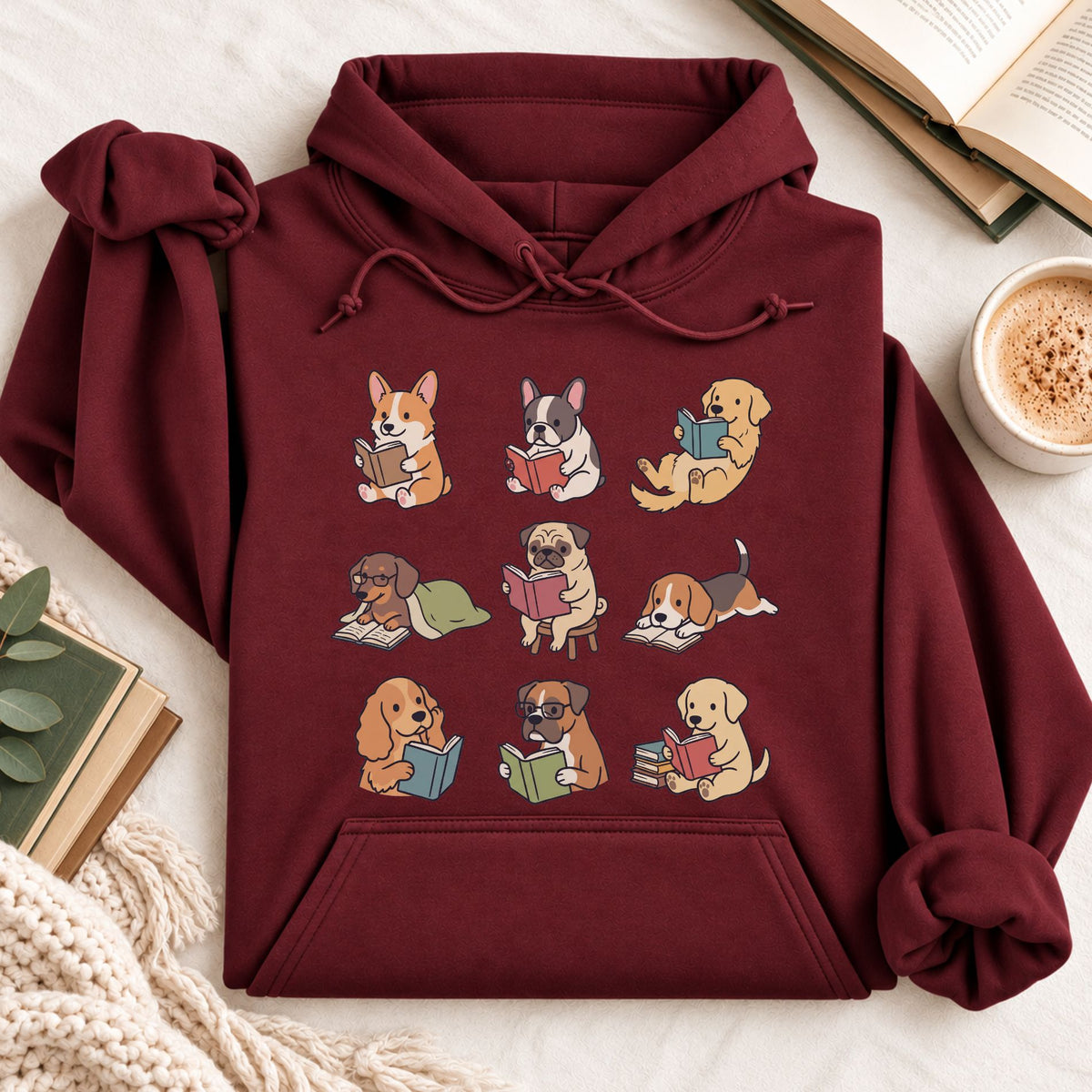 Dog Reading Hoodie