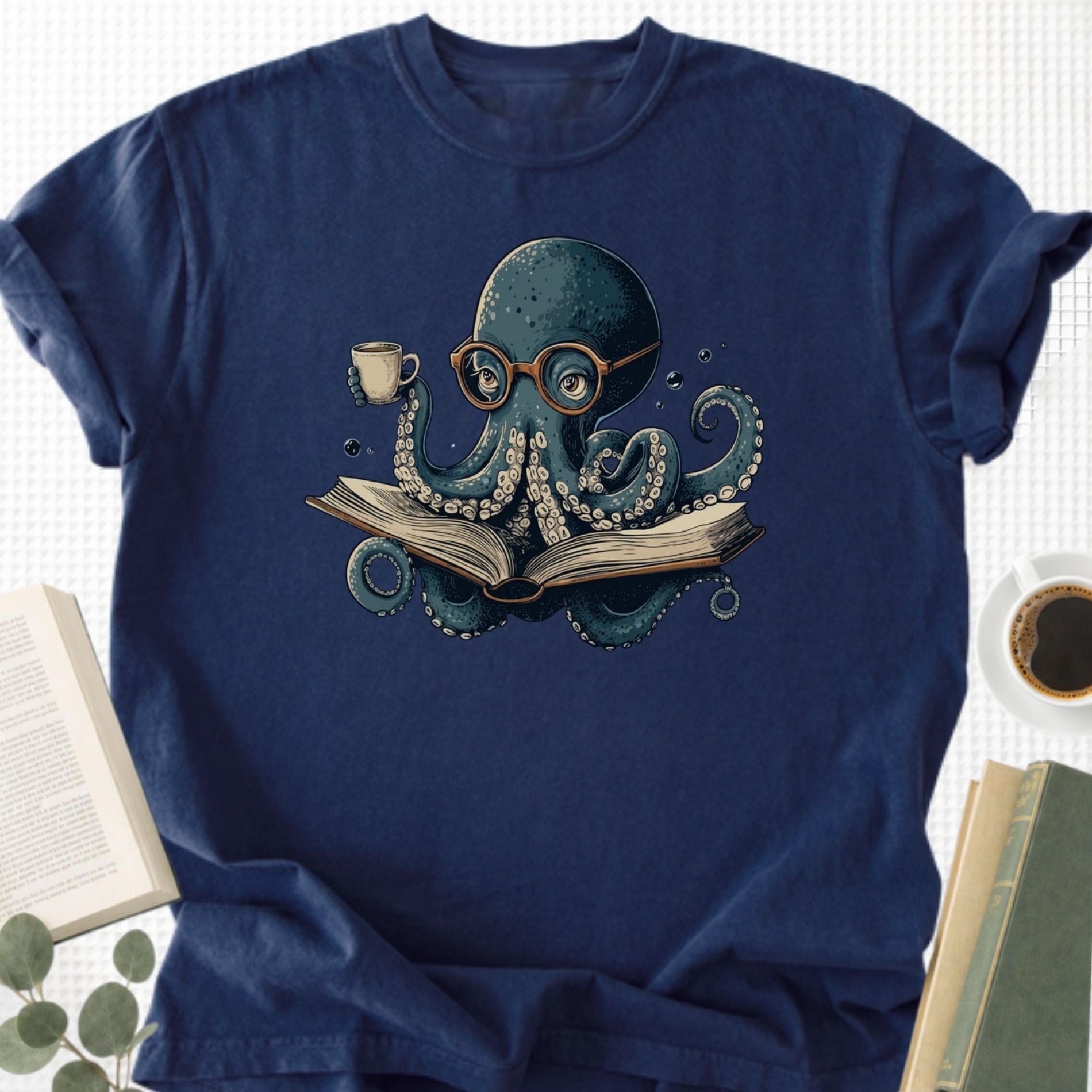 Octopus Reading Unisex T-Shirt