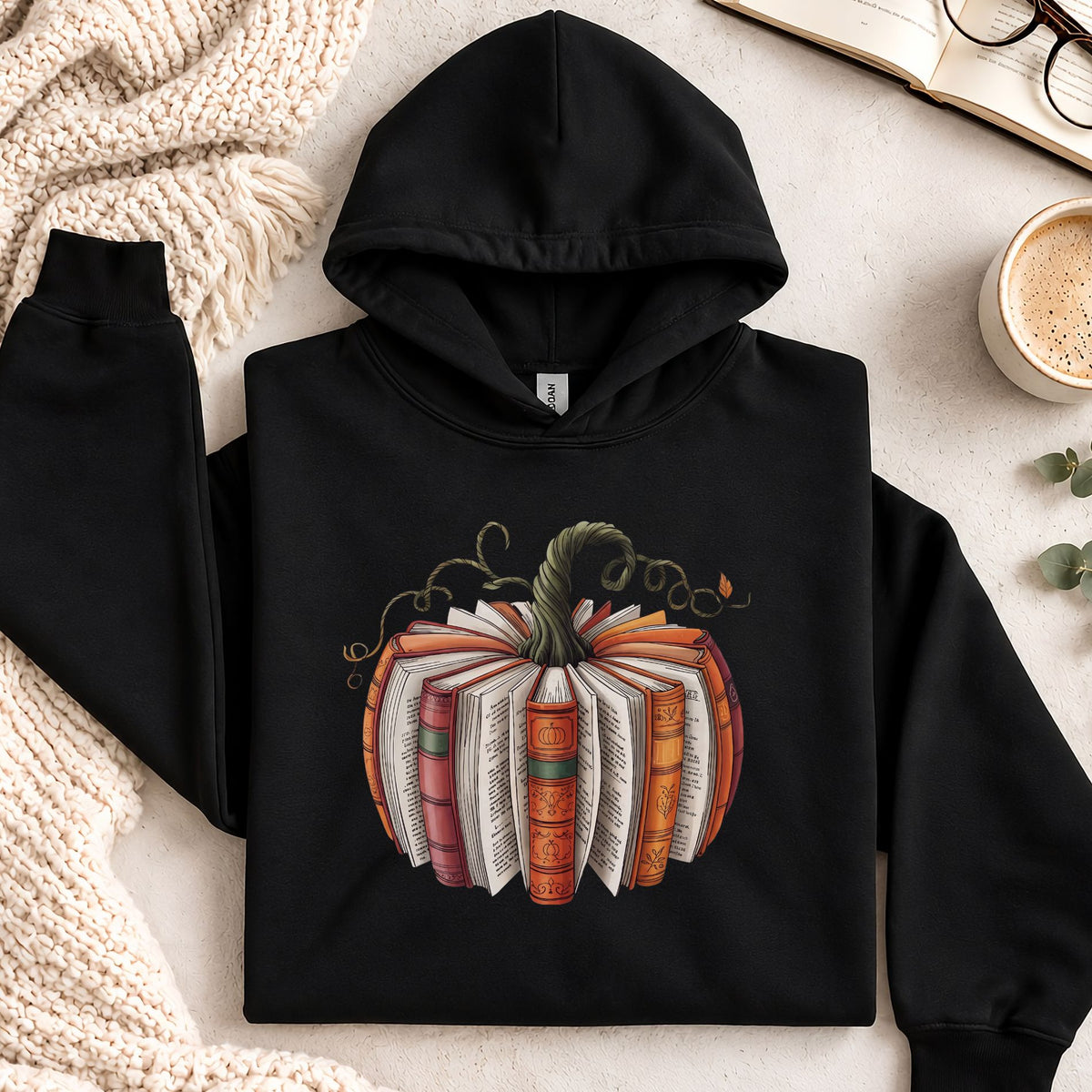 Fall Book Pumpkin Hoodie