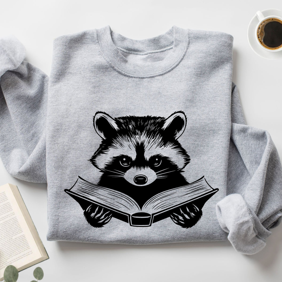 Raccoon Reading a Book Unisex Sweatshirt