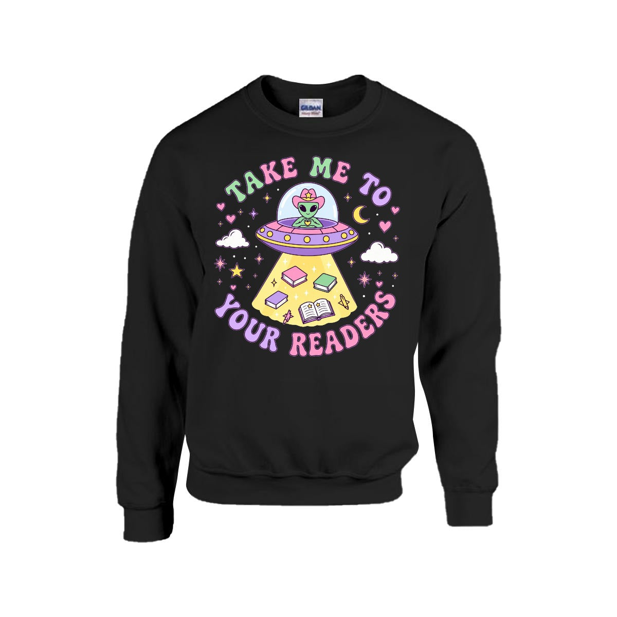 Cute Alien Reading Teacher Unisex Sweatshirt
