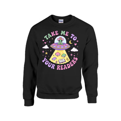 Cute Alien Reading Teacher Unisex Sweatshirt
