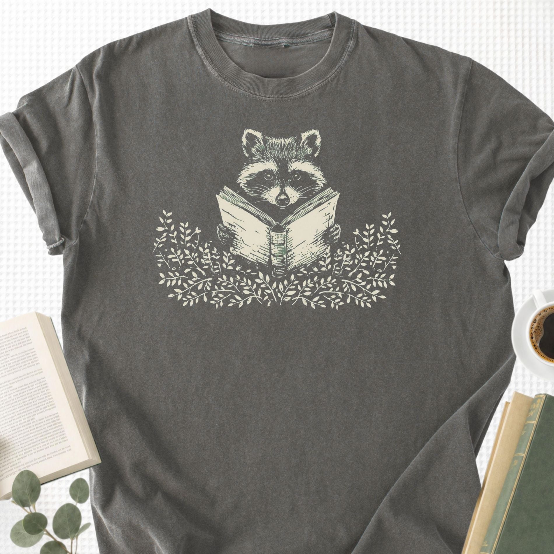 Reading Raccoon Unisex T-Shirt