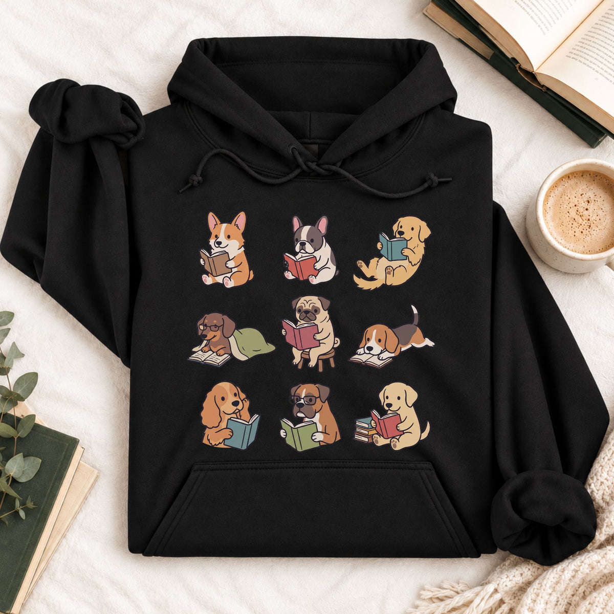 Dog Reading Hoodie