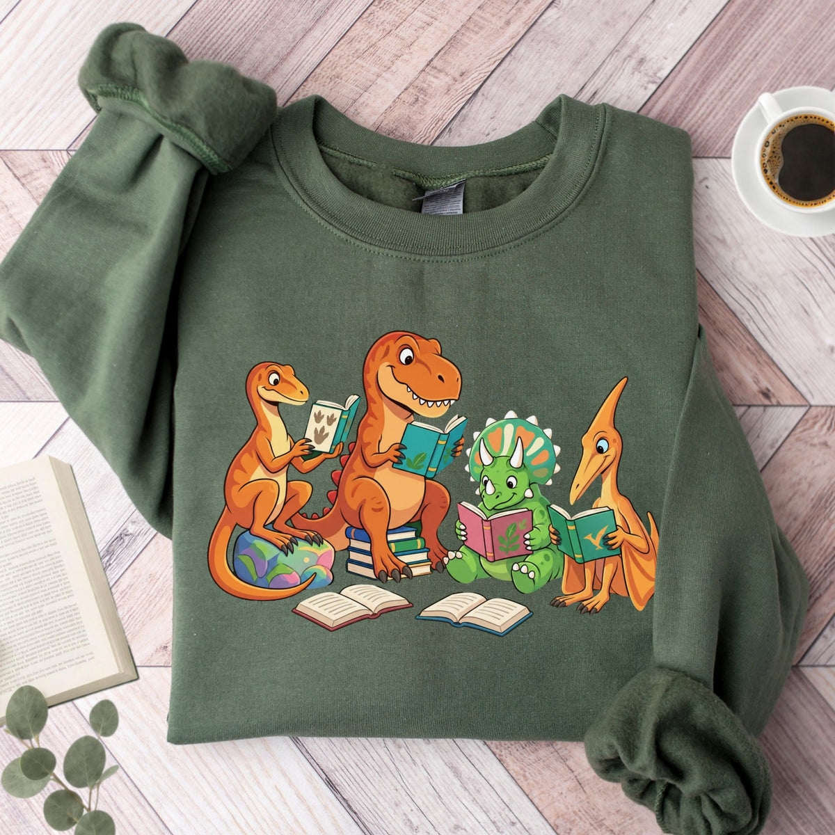 Dinosaur Reading Unisex Sweatshirt