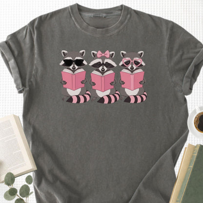 Girly Reading Raccoons Unisex T-Shirt