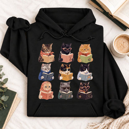 Cats Reading Hoodie