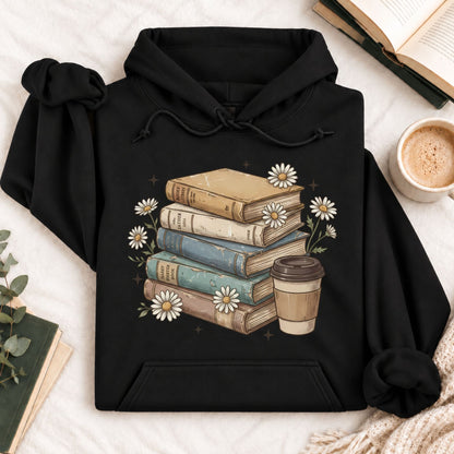 Books Coffee Daisy Hoodie