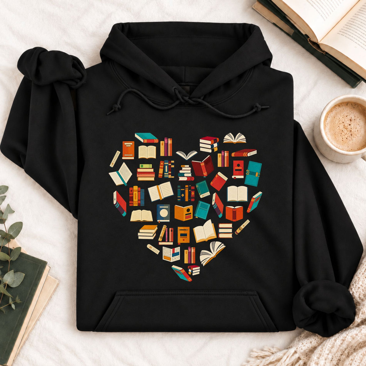 Books Heart Hoodie