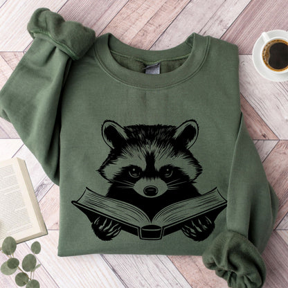 Raccoon Reading a Book Unisex Sweatshirt