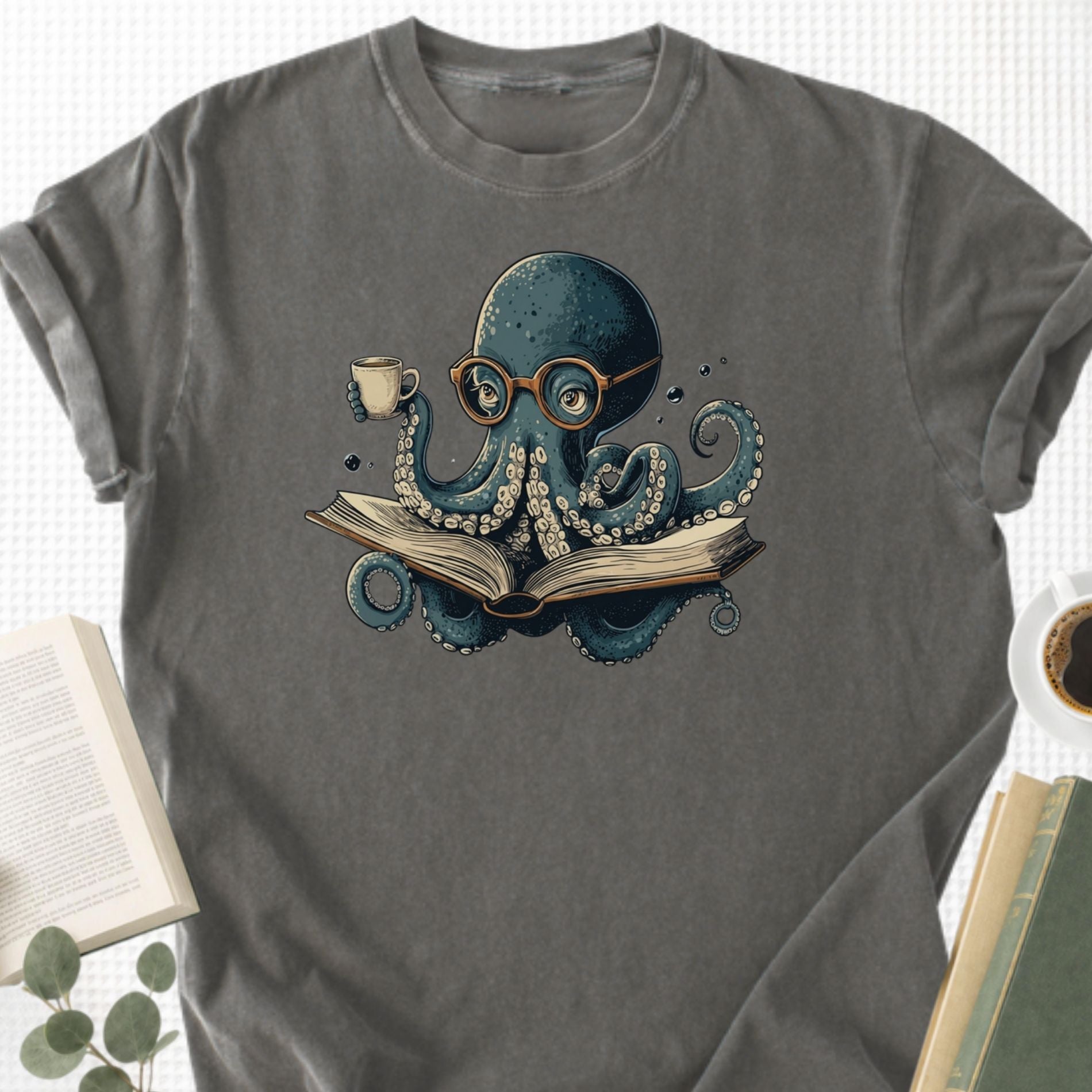 Octopus Reading Unisex T-Shirt