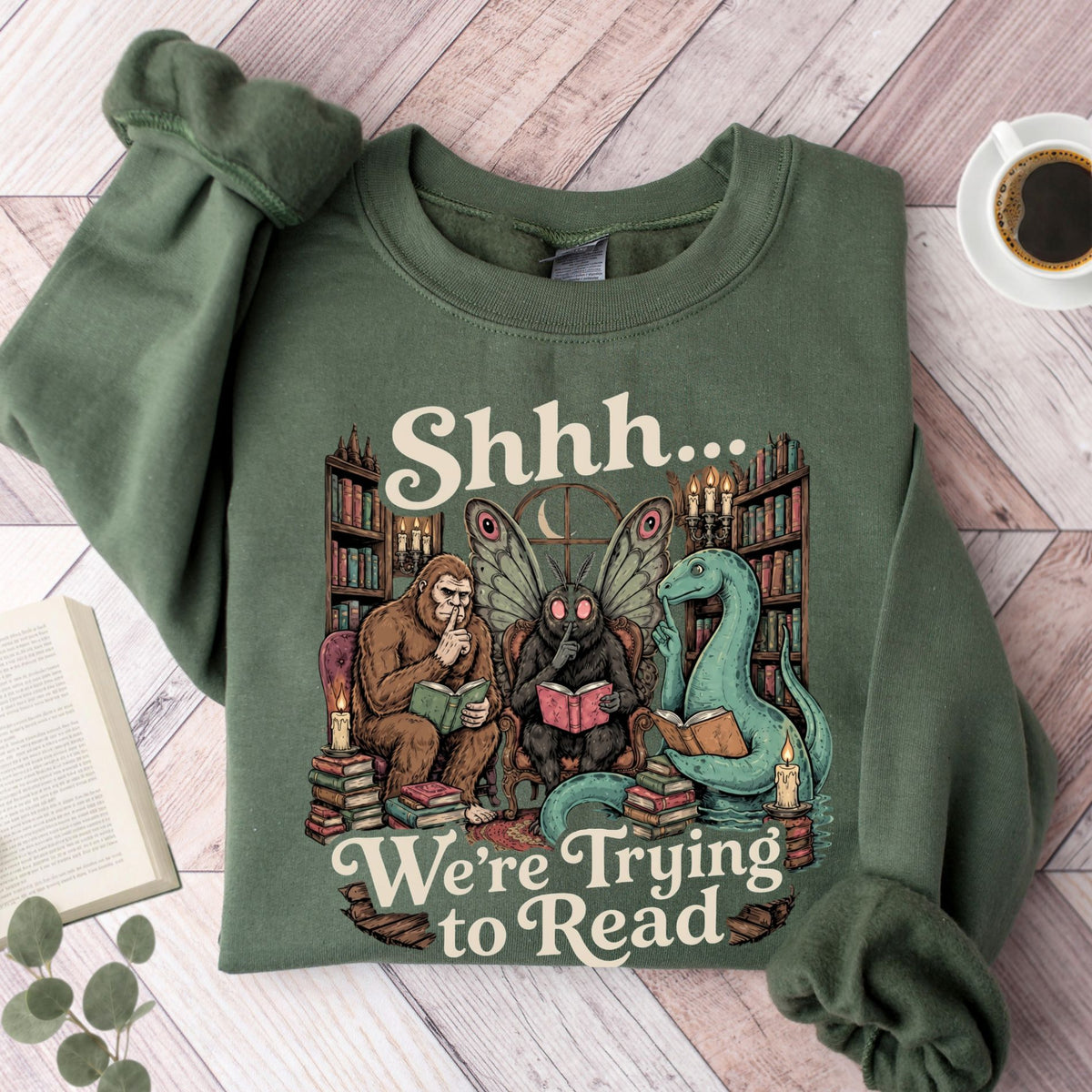 Shhh We're Trying To Read Cryptid Unisex Sweatshirt