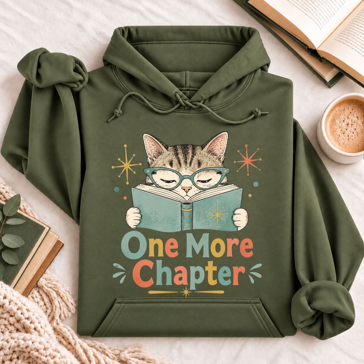 Retro Cat One More Chapter Hoodie
