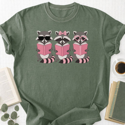 Girly Reading Raccoons Unisex T-Shirt