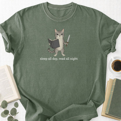 Sleep All Day, Read all Night Unisex T-Shirt