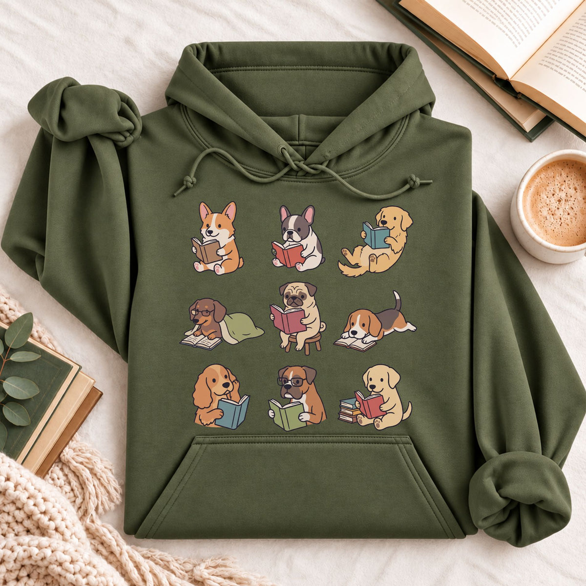 Dog Reading Hoodie