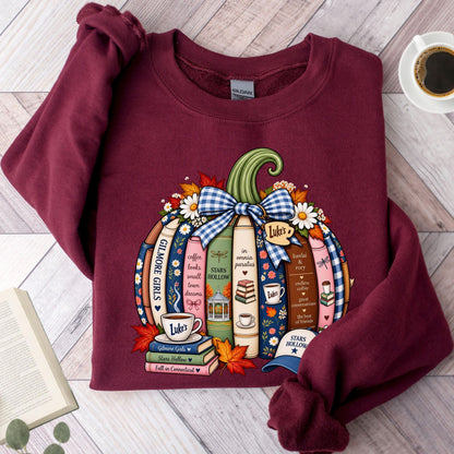 Book Lover Fall Pumpkin Unisex Sweatshirt