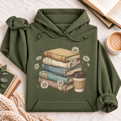 Books Coffee Daisy Hoodie