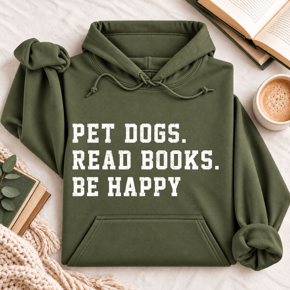 Pet Dogs Read Books Be Happy Hoodie