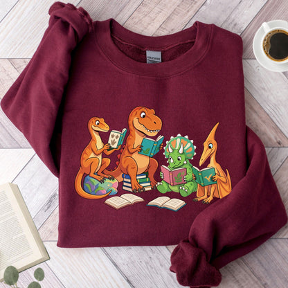 Dinosaur Reading Unisex Sweatshirt