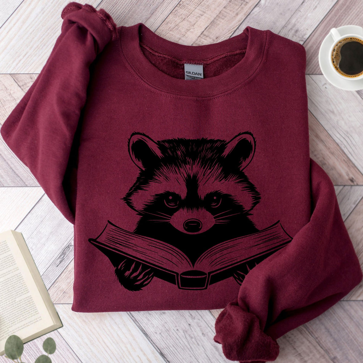 Raccoon Reading a Book Unisex Sweatshirt