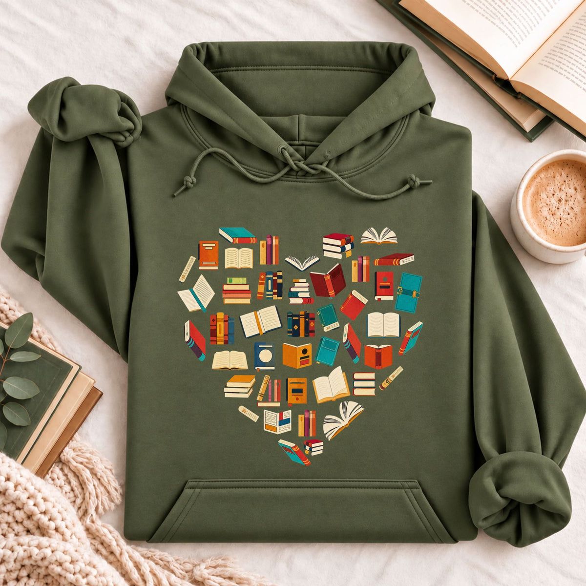 Books Heart Hoodie