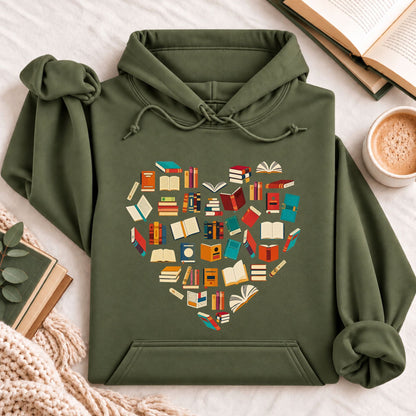 Books Heart Hoodie