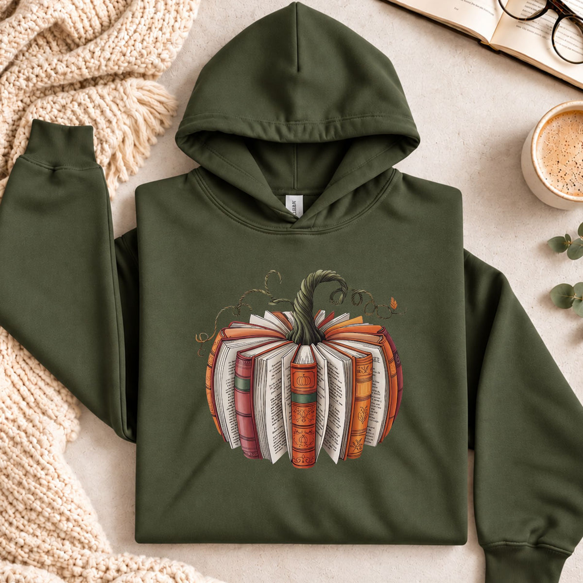 Fall Book Pumpkin Hoodie